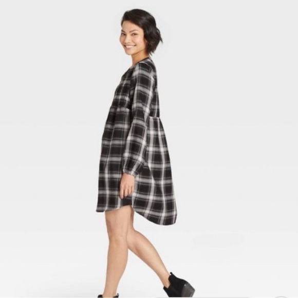 Knox Rose Plaid Black and White Dress size large - Picture 2 of 11